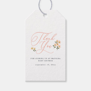 Dark haired black mum to be baby shower thank you gift tags