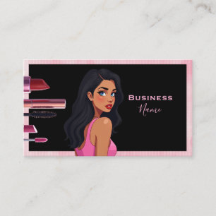 Dark Haired Makeup Lady Business Card