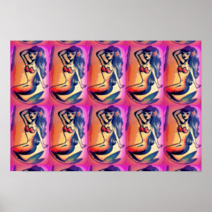 dark-haired mermaid beauties poster