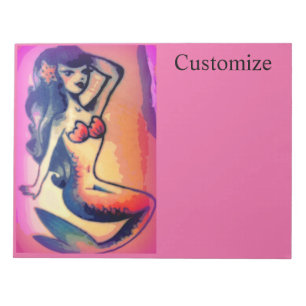 dark-haired mermaid beauty notepad