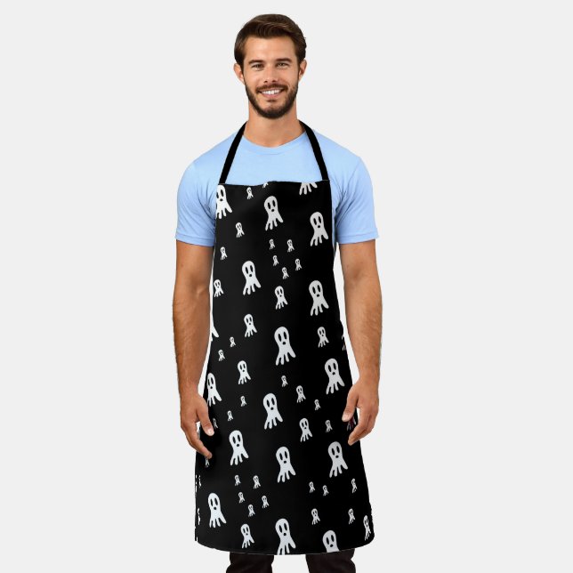 Dark Halloween Ghosts  Apron (Worn)