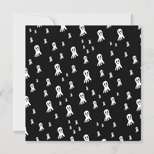 Dark Halloween Ghosts  Card (Front)