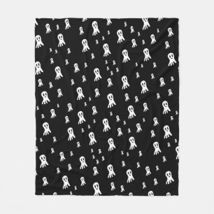 Dark Halloween Ghosts Fleece Blanket