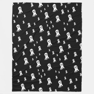 Dark Halloween Ghosts Fleece Blanket