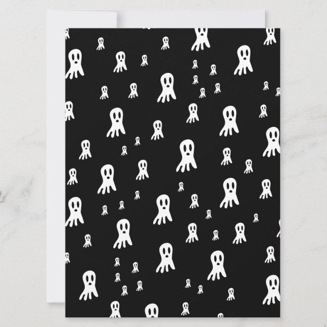 Dark Halloween Ghosts  Holiday Card (Front)