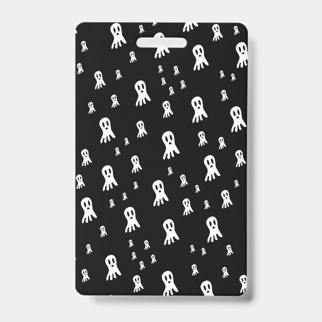 Dark Halloween Ghosts  ID Badge (Front)