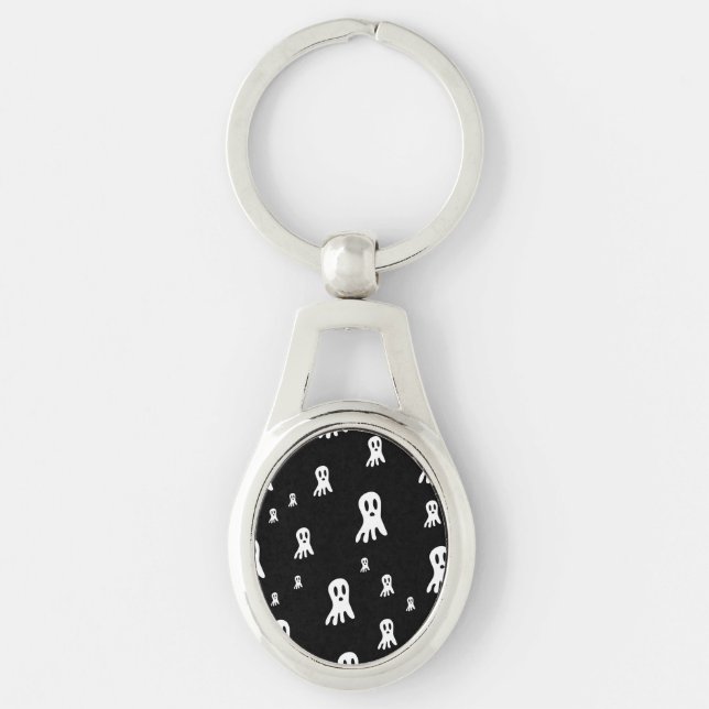 Dark Halloween Ghosts  Key Ring (Front)