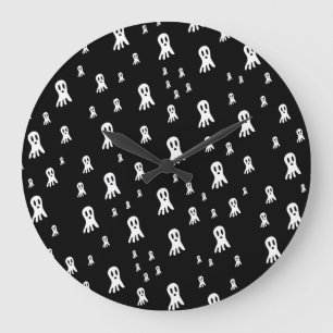 Dark Halloween Ghosts Large Clock