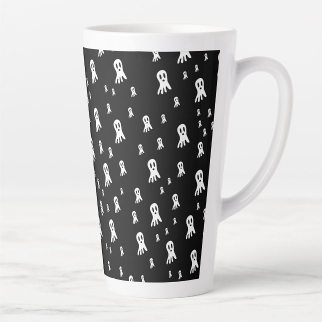 Dark Halloween Ghosts  Latte Mug (Right)
