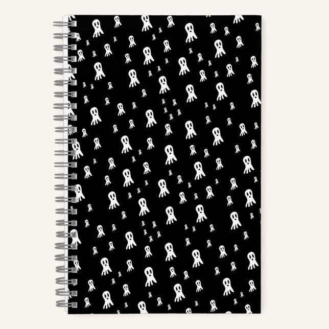 Dark Halloween Ghosts  Notebook (Front)