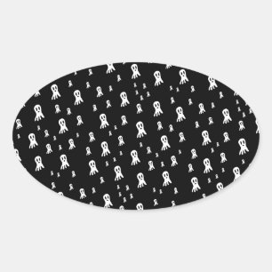 Dark Halloween Ghosts Oval Sticker