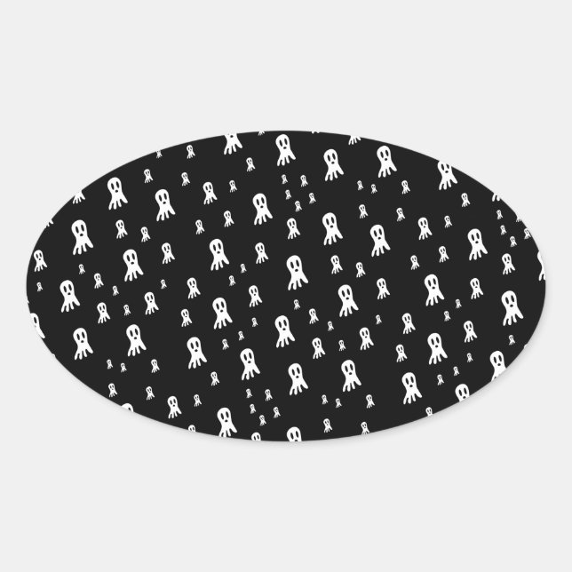 Dark Halloween Ghosts  Oval Sticker (Front)