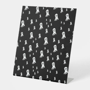 Dark Halloween Ghosts Pedestal Sign