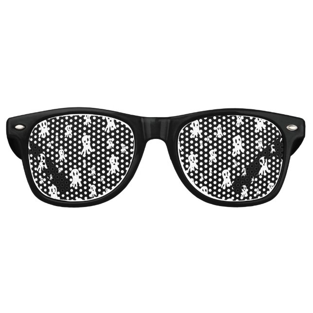 Dark Halloween Ghosts  Retro Sunglasses (Front)