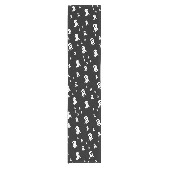Dark Halloween Ghosts  Short Table Runner (Front)