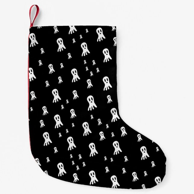 Dark Halloween Ghosts  Small Christmas Stocking (Front)