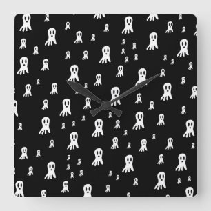 Dark Halloween Ghosts  Square Wall Clock