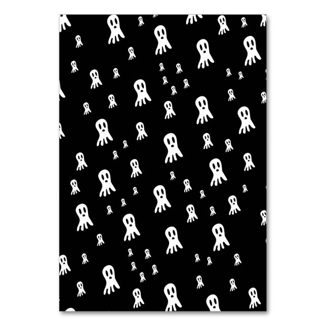 Dark Halloween Ghosts  Table Number (Front)