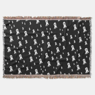 Dark Halloween Ghosts Throw Blanket