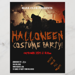 Dark Halloween Party Event Announcement Flyer
