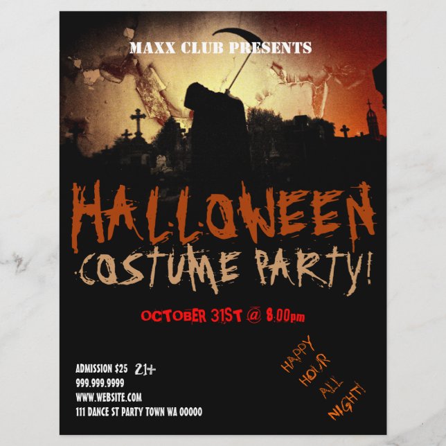 Dark Halloween Party Event Announcement Flyer (Front)