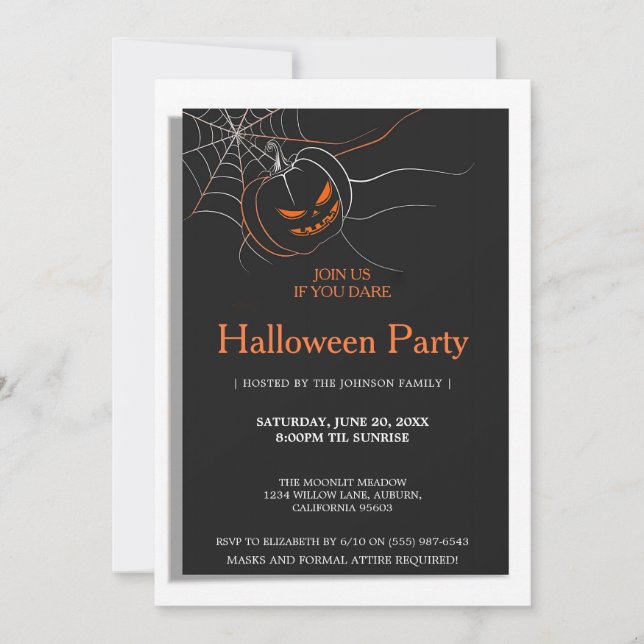 Dark Halloween Party  Invitation (Front)