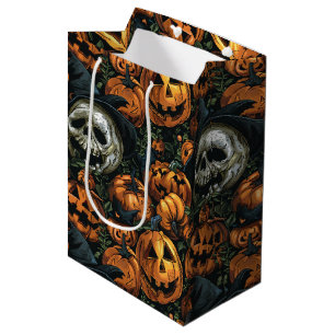 Dark Halloween Pumpkin  Medium Gift Bag