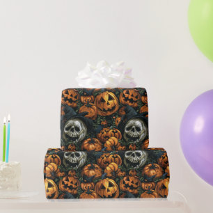 Dark Halloween Pumpkin  Wrapping Paper