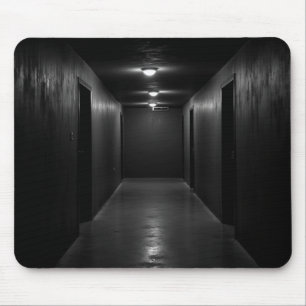 Dark hallway in perspective view mouse pad