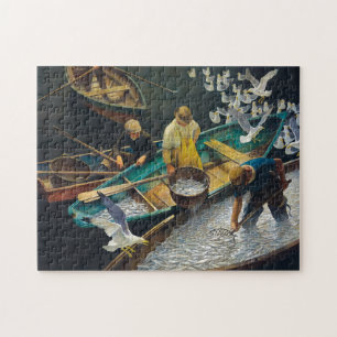 Dark Harbour Fishermen by Newell Convers Wyeth Jigsaw Puzzle