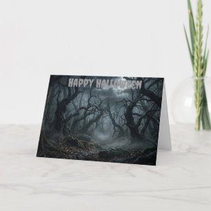 Dark Haunted Forest Holiday Card