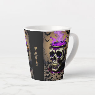 Dark Haunted Gothic Halloween Cauldron Latte Mug