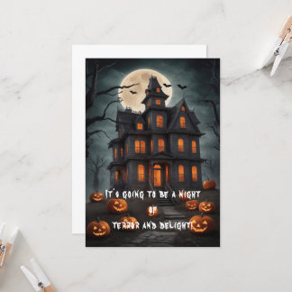 Dark Haunted House Art Eerie Halloween Invitation