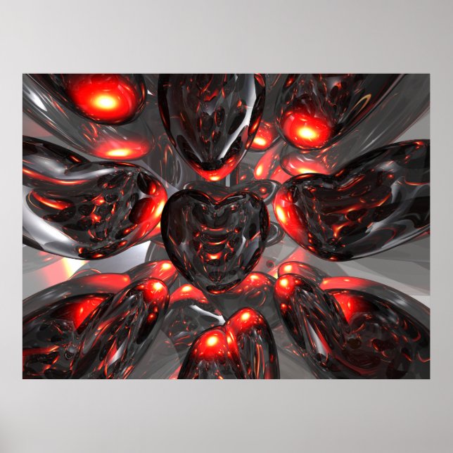 Dark Hearts Abstract Poster (Front)