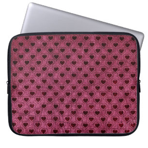 Dark Hearts Grunge Pattern Laptop Sleeve