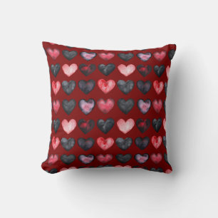 Dark Hearts Throw Pillow