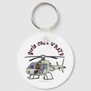 Dark Helicopter Pilot Key Ring