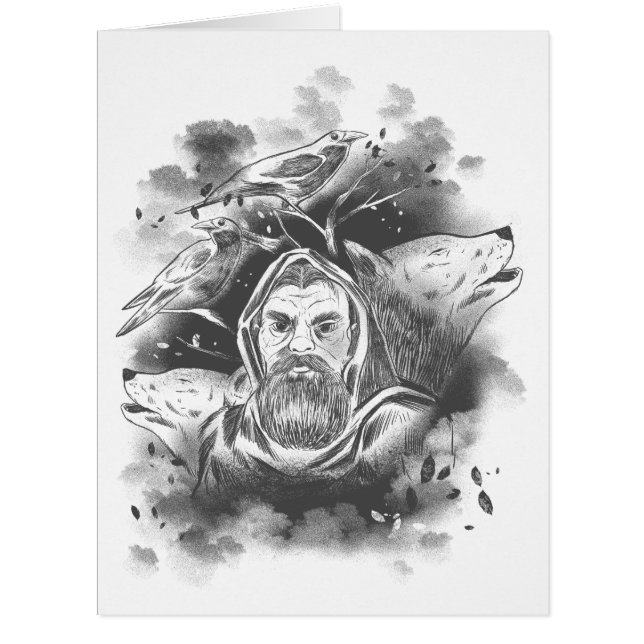 Dark Hooded Figure in Ink Blot Shadows  (Front)