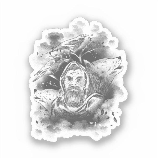 Dark Hooded Figure in Ink Blot Shadows  (Front)