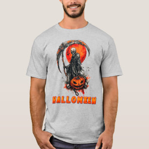Dark Hooded Reaper Moon Scene For Halloween Fans T-Shirt