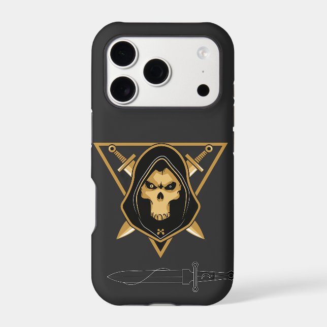 Dark Hooded Skull iPhone 17 Pro Case (Back)