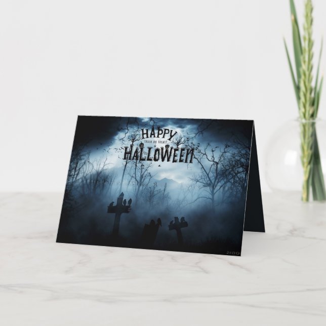 Dark Horror Halloween Greeting  Card (Front)