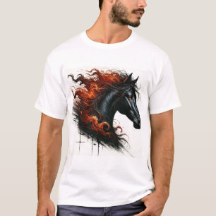 Dark Horse With Fiery Mane T-Shirt