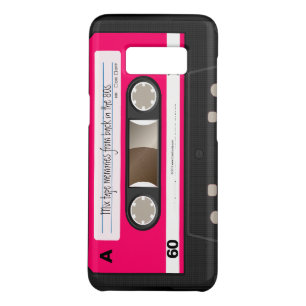 Dark Hot Pink Retro Cassette Tape Personalised Case-Mate Samsung Galaxy S8 Case