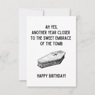 Dark Humour Birthday Card Funny for Spooky Friend