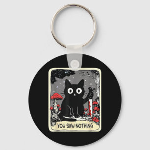 Dark Humour Cat Halloween Costume Tarot Card Men Key Ring