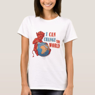 Dark Humour Devil Kid Design T-Shirt