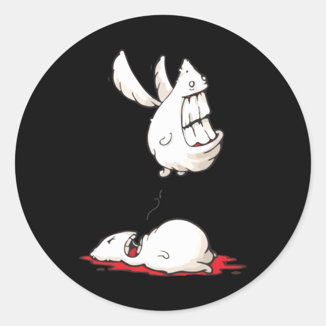 Dark Humour Ghost Strange Creature Classic Round Sticker (Front)
