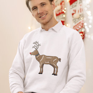 Dark Humour Reindeer Diagram - Funny Christmas  T-Shirt