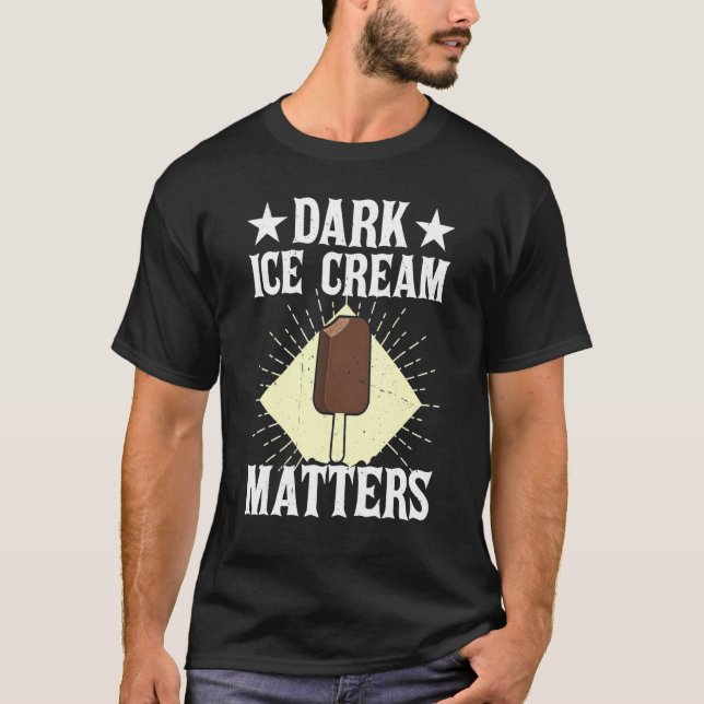 Dark Ice Cream Matters Sorbet Popsicle Mochi T-Shirt (Front)
